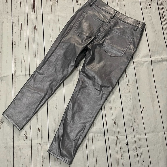 NWT Express skinny mid rise silver metallic jeans - Picture 6 of 7